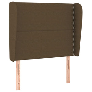 vidaXL Wingback Headboard Dark Brown 103x23x118/128 cm Fabric