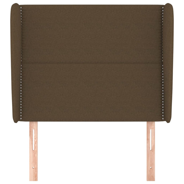 vidaXL Wingback Headboard Dark Brown 103x23x118/128 cm Fabric