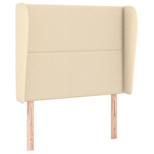vidaXL Wingback Headboard Cream 103x23x118/128 cm Fabric