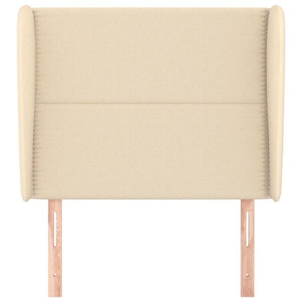 vidaXL Wingback Headboard Cream 103x23x118/128 cm Fabric