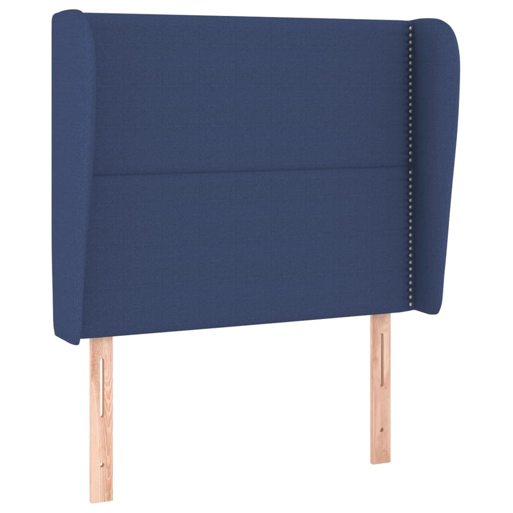 vidaXL Wingback Headboard Blue 103x23x118/128 cm Fabric