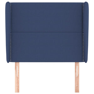 vidaXL Wingback Headboard Blue 103x23x118/128 cm Fabric
