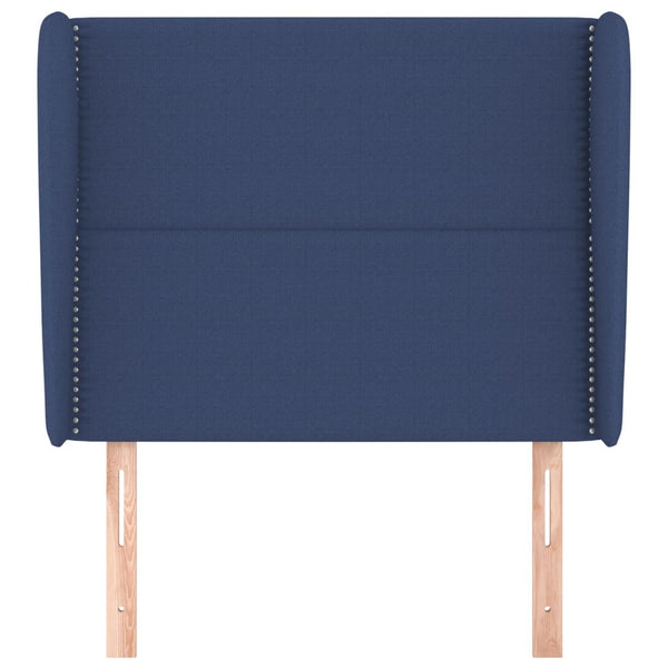 vidaXL Wingback Headboard Blue 103x23x118/128 cm Fabric