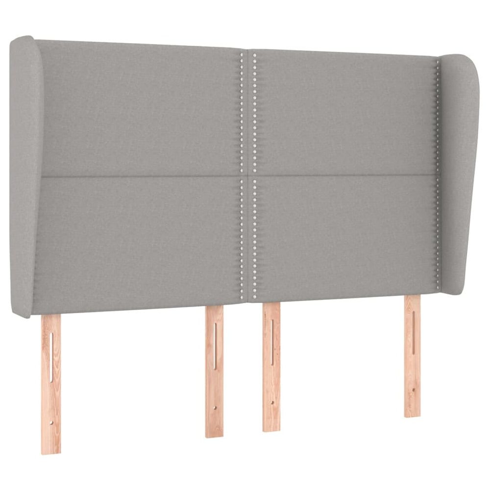 vidaXL Wingback Headboard Light Gray 147x23x118/128 cm Fabric