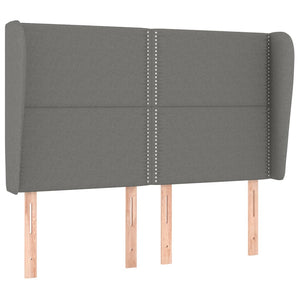 vidaXL Wingback Headboard Dark Grey 147x23x118/128 cm Fabric