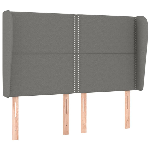 vidaXL Wingback Headboard Dark Grey 147x23x118/128 cm Fabric