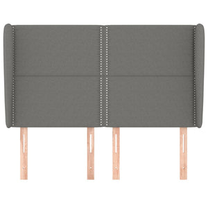vidaXL Wingback Headboard Dark Grey 147x23x118/128 cm Fabric