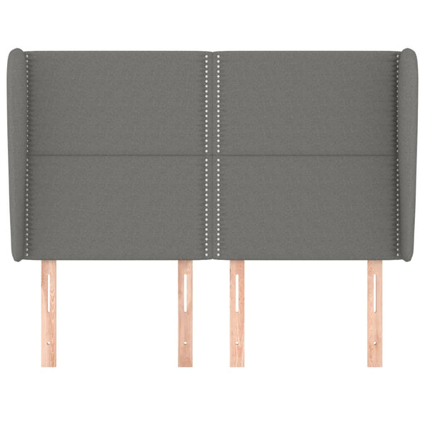 vidaXL Wingback Headboard Dark Grey 147x23x118/128 cm Fabric