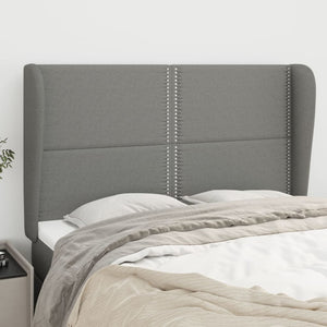 vidaXL Wingback Headboard Dark Grey 147x23x118/128 cm Fabric