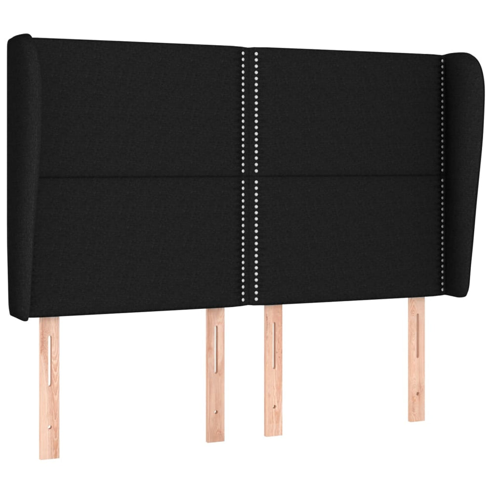 vidaXL Wingback Headboard Black 147x23x118/128 cm Fabric