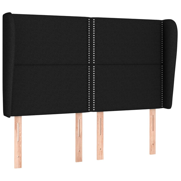 vidaXL Wingback Headboard Black 147x23x118/128 cm Fabric