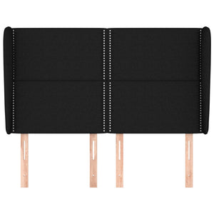 vidaXL Wingback Headboard Black 147x23x118/128 cm Fabric