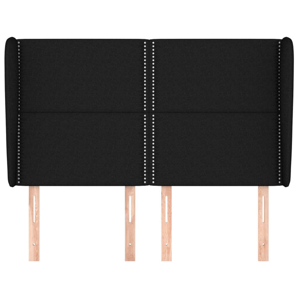 vidaXL Wingback Headboard Black 147x23x118/128 cm Fabric