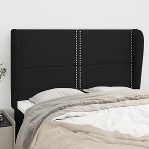 vidaXL Wingback Headboard Black 147x23x118/128 cm Fabric