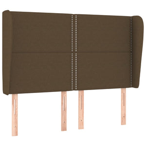 vidaXL Wingback Headboard Dark Brown 147x23x118/128 cm Fabric