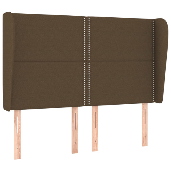vidaXL Wingback Headboard Dark Brown 147x23x118/128 cm Fabric