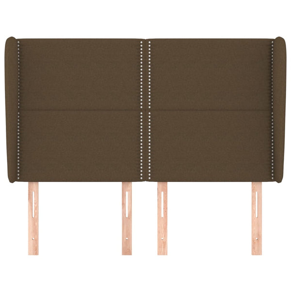 vidaXL Wingback Headboard Dark Brown 147x23x118/128 cm Fabric