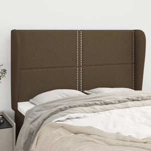 vidaXL Wingback Headboard Dark Brown 147x23x118/128 cm Fabric
