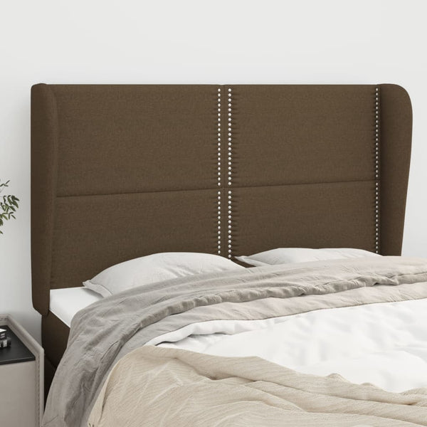 vidaXL Wingback Headboard Dark Brown 147x23x118/128 cm Fabric