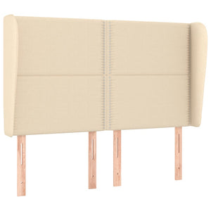vidaXL Wingback Headboard Cream 147x23x118/128 cm Fabric