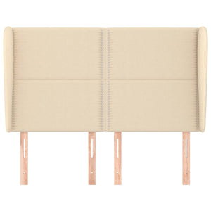 vidaXL Wingback Headboard Cream 147x23x118/128 cm Fabric