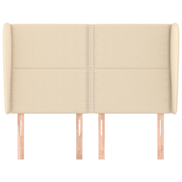 vidaXL Wingback Headboard Cream 147x23x118/128 cm Fabric