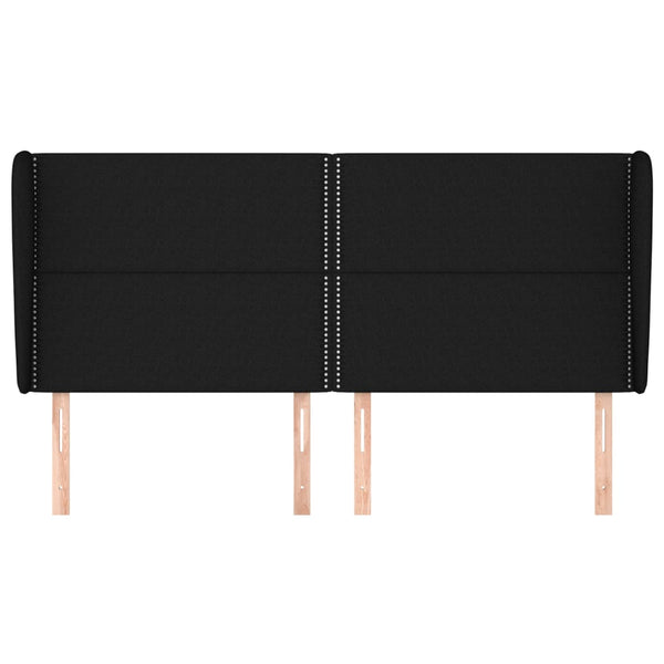 vidaXL Tufted Headboard Black 163x23x118/128 cm Fabric