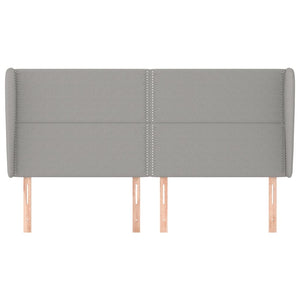 vidaXL Wingback Headboard Light Grey 183x23x118/128 cm Fabric