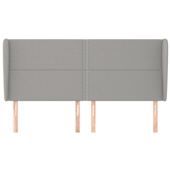 vidaXL Wingback Headboard Light Grey 183x23x118/128 cm Fabric