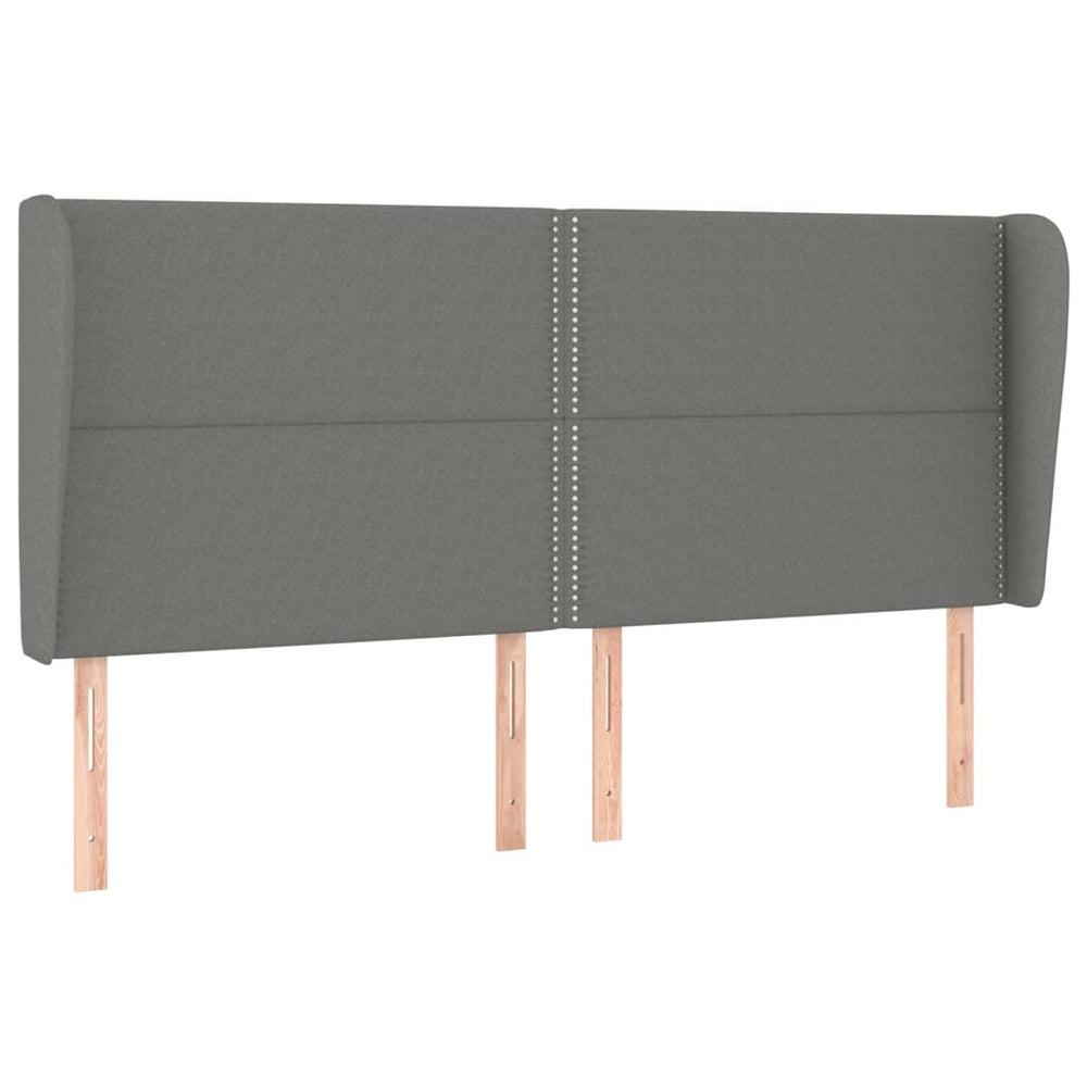 vidaXL Wingback Headboard Dark Grey 183x23x118/128 cm Fabric