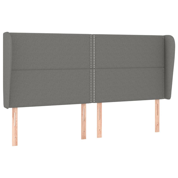 vidaXL Wingback Headboard Dark Grey 183x23x118/128 cm Fabric