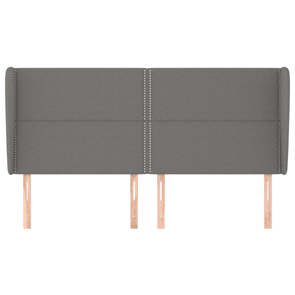 vidaXL Wingback Headboard Dark Grey 183x23x118/128 cm Fabric