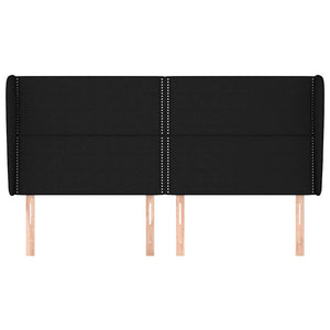 vidaXL Wingback Headboard Black 183x23x118/128 cm Fabric