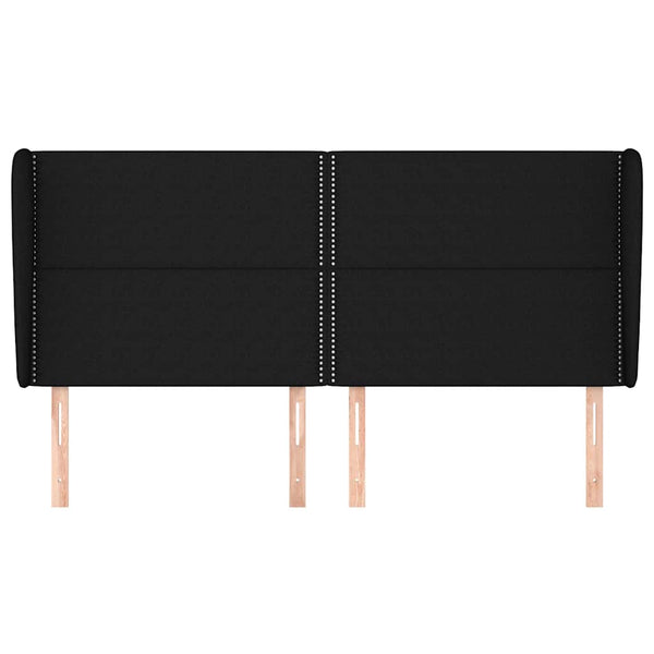 vidaXL Wingback Headboard Black 183x23x118/128 cm Fabric