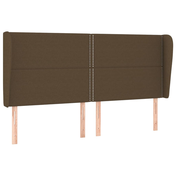 vidaXL Wingback Headboard Dark Brown 183x23x118/128 cm Fabric