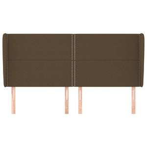 vidaXL Wingback Headboard Dark Brown 183x23x118/128 cm Fabric