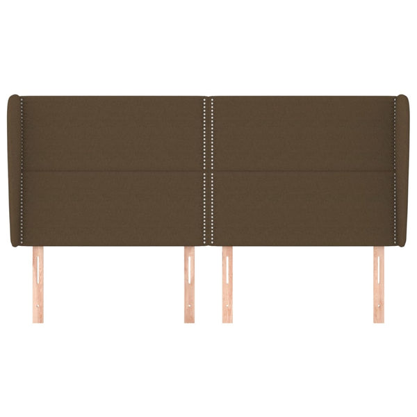 vidaXL Wingback Headboard Dark Brown 183x23x118/128 cm Fabric