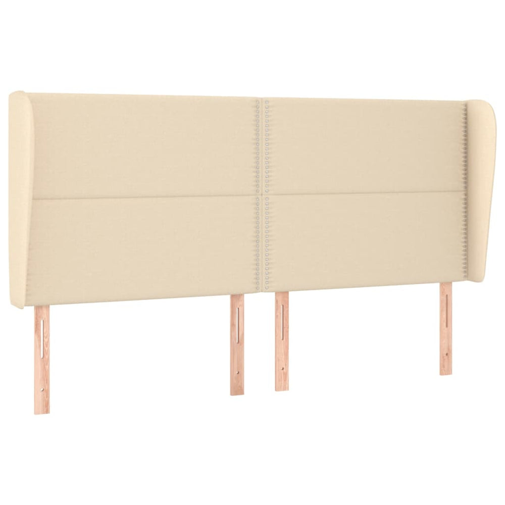 vidaXL Wingback Headboard Cream 183x23x118/128 cm Fabric