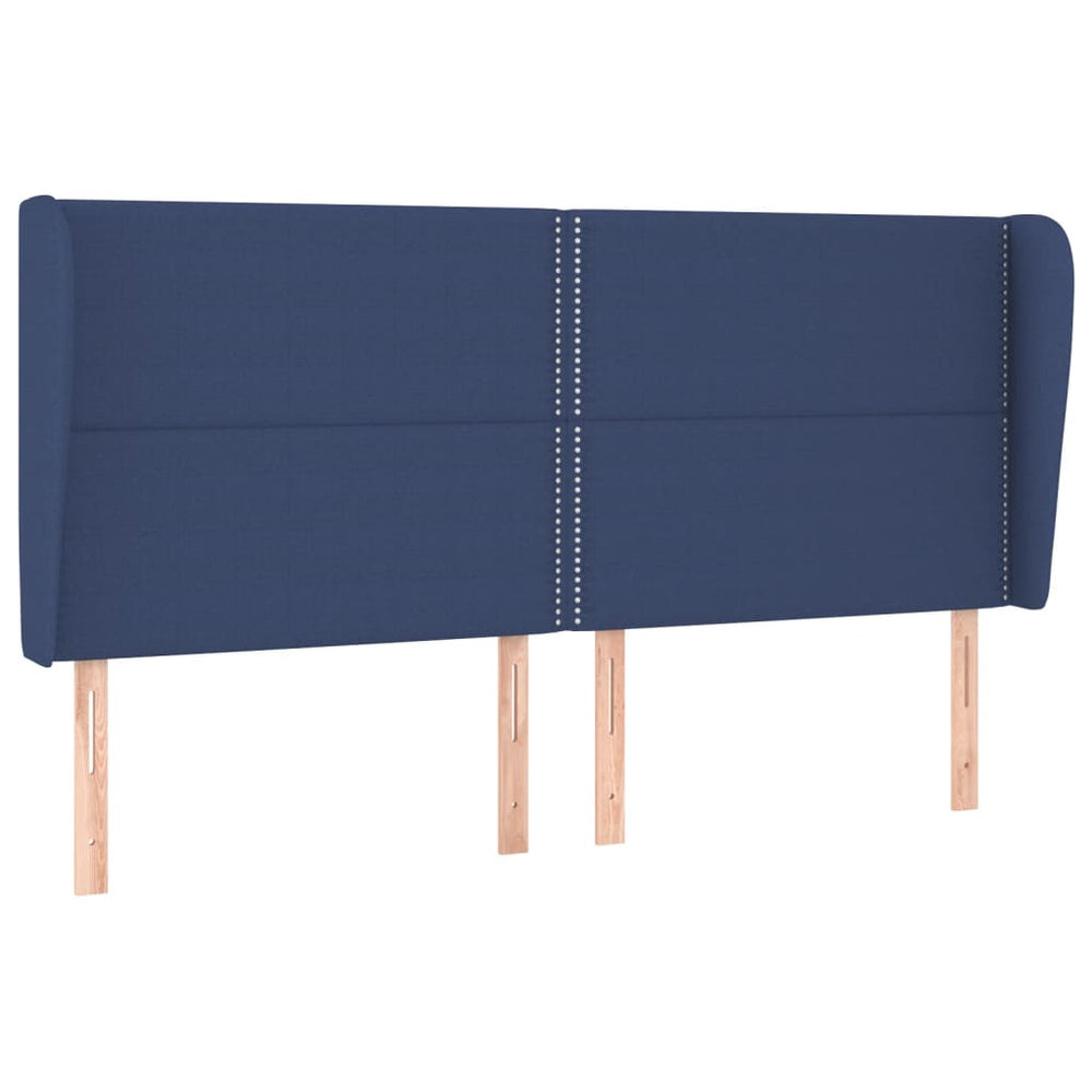 vidaXL Wingback Headboard Blue 183x23x118/128 cm Fabric