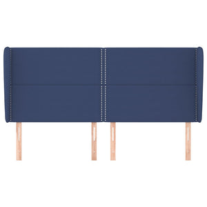 vidaXL Wingback Headboard Blue 183x23x118/128 cm Fabric