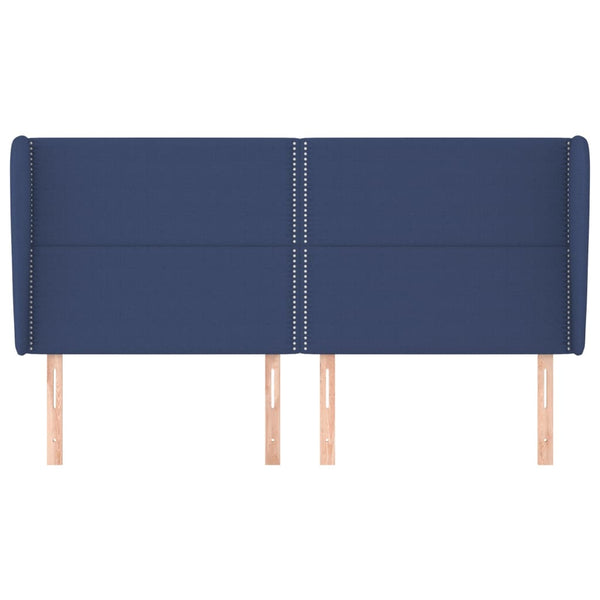 vidaXL Wingback Headboard Blue 183x23x118/128 cm Fabric