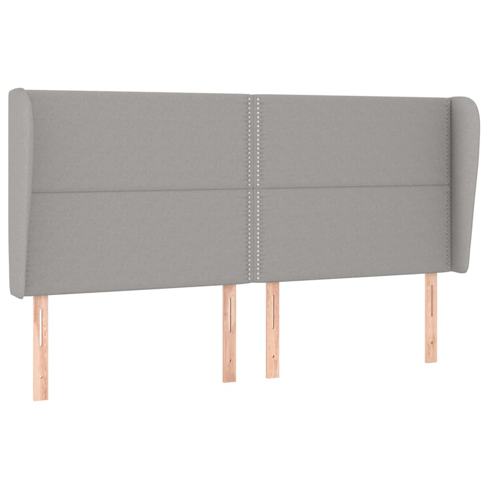 vidaXL Wingback Headboard Light Grey 203x23x118/128 cm Fabric