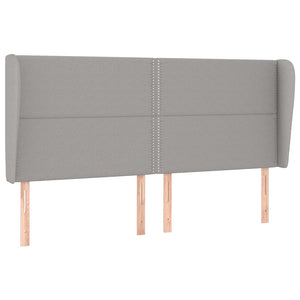 vidaXL Wingback Headboard Light Grey 203x23x118/128 cm Fabric