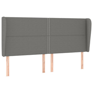 vidaXL Wingback Headboard Dark Gray 203x23x118/128 cm Fabric