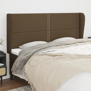 vidaXL Wingback Headboard Dark Brown 203x23x118/128 cm Fabric
