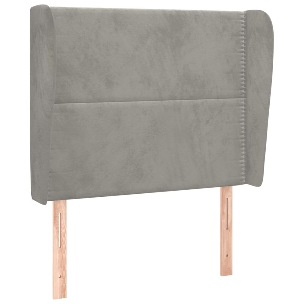 vidaXL Wingback Headboard Light Grey 83x23x118/128 cm Velvet