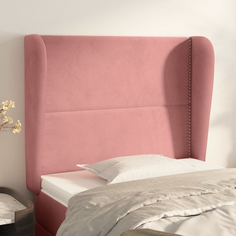 vidaXL Wingback Headboard Pink 83x23x118/128 cm Velvet