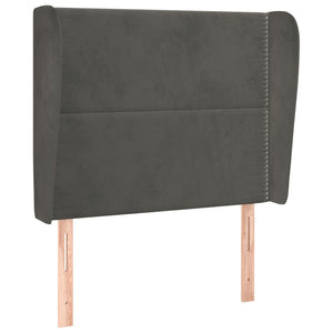 vidaXL Wingback Headboard Dark Grey 93x23x118/128 cm Velvet