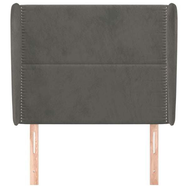 vidaXL Wingback Headboard Dark Grey 93x23x118/128 cm Velvet