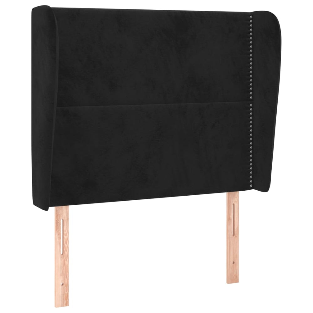 vidaXL Wingback Headboard Black 93x23x118/128 cm Velvet
